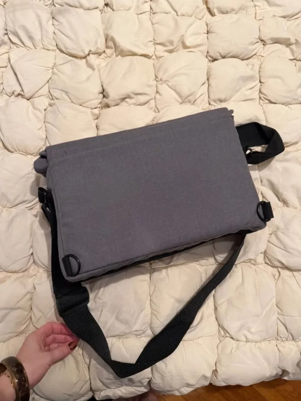 Tenba Gray Messenger Camera/Camcorder Crossbody Bag w/ Zipper Pouch and Pockets